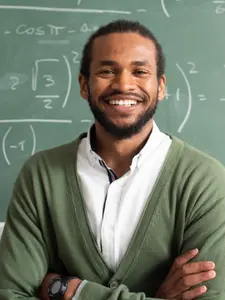 Professeur réunionnais souriant, en situation de classe
